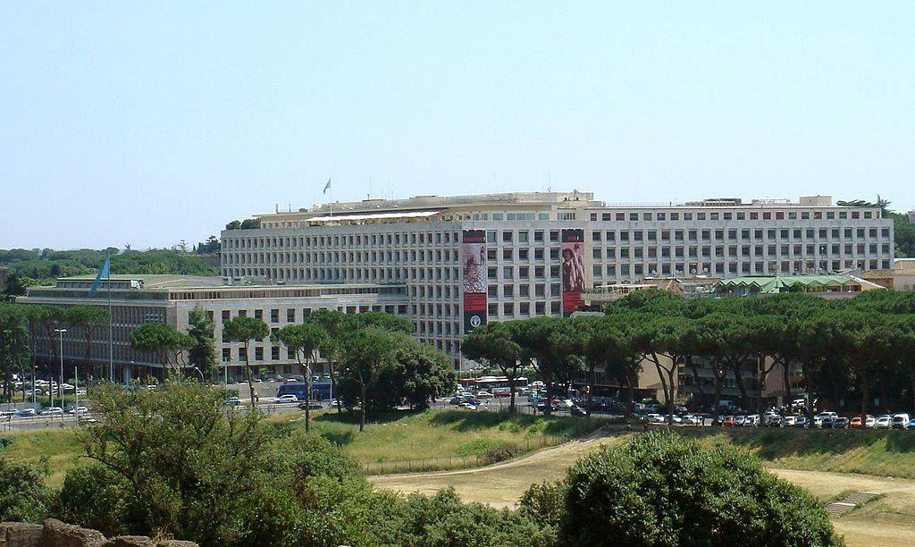 @ CC: FAO's headquarters in Rome, in Via delle Terme di Caracalla. 24 June 2008, Scopritore