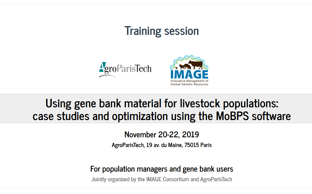 Training session for population managers and gene bank users